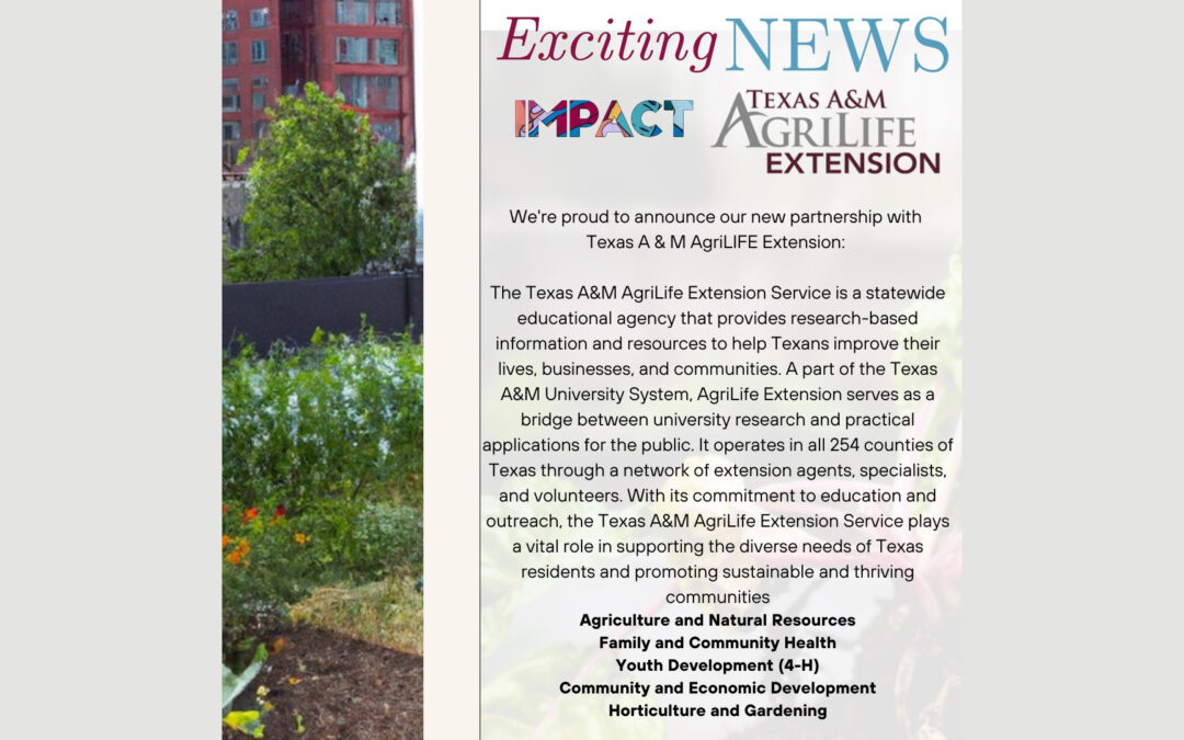 Impact Center of Arlington Partners with Texas A&M AgriLife